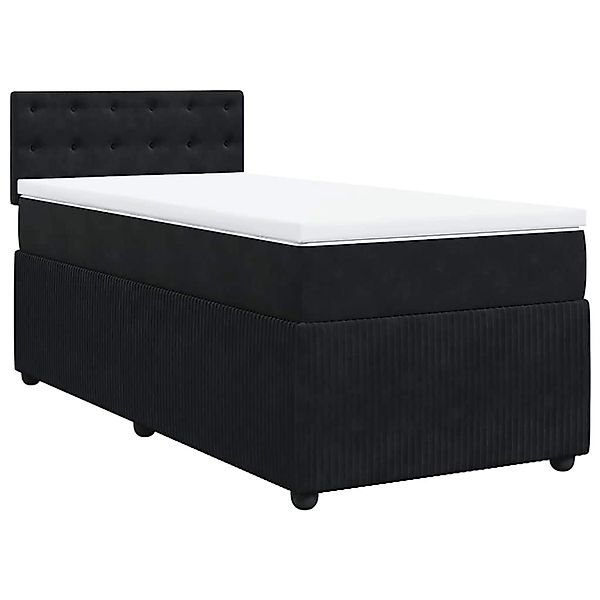 vidaXL Boxspringbett mit Matratze Schwarz 90x190 cm Samt 3287616 günstig online kaufen