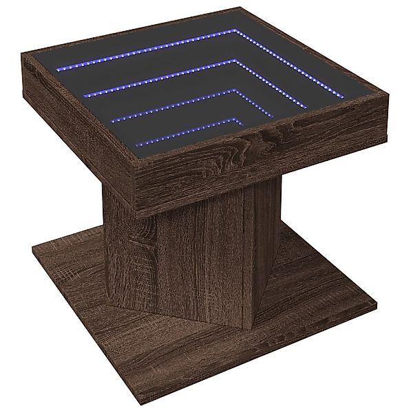 vidaXL Couchtisch LED-Couchtisch Braun Eichen-Optik 50x50x45 günstig online kaufen