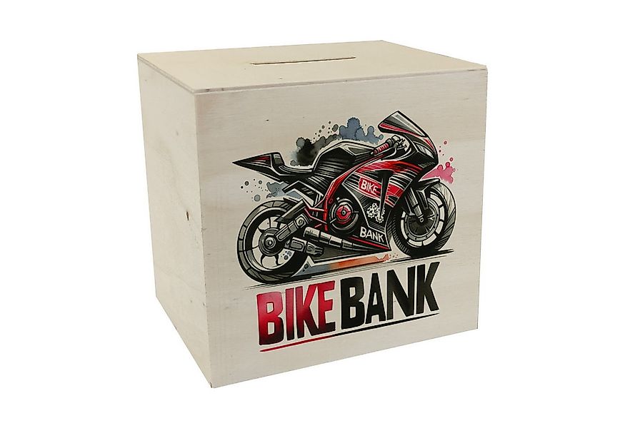 speecheese Spardose Rennmotorrad Spardose aus Holz mit Spruch Bike Bank günstig online kaufen