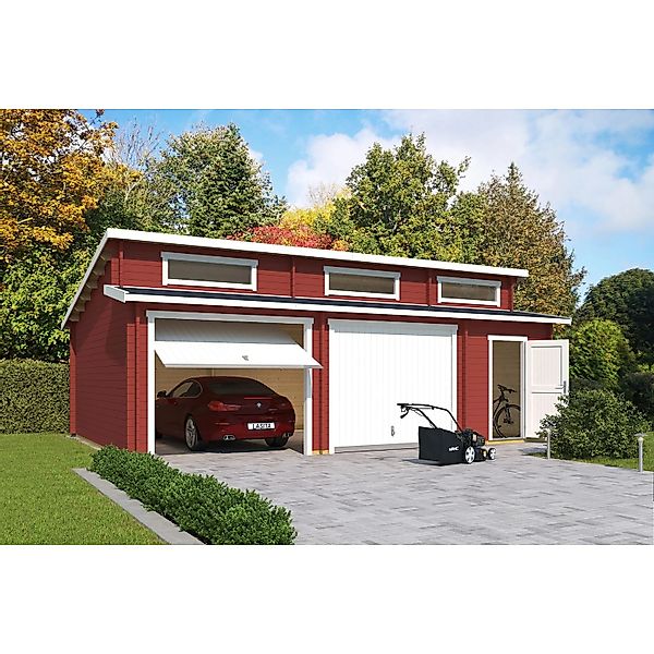 Lasita Garage Hawaii Set mit Schwingtoren 780 cm x 520 cm Schwedenrot günstig online kaufen