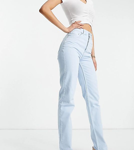 ASOS DESIGN Tall – Jeans in Puderblau im Stil der 90er mit geradem Schnitt günstig online kaufen