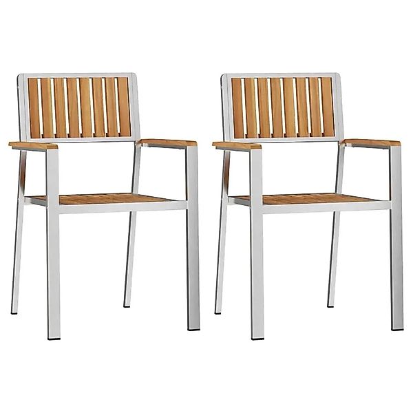 vidaXL Gartenstuhl 2 Stk Braun 56x54,5x87cm Massives Teakholz 42006203 günstig online kaufen