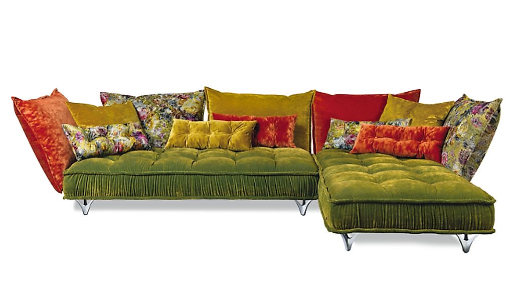 Bretz XXL Sofa Olive Grün Ecksofa 342 x 217 cm Ohlinda günstig online kaufen