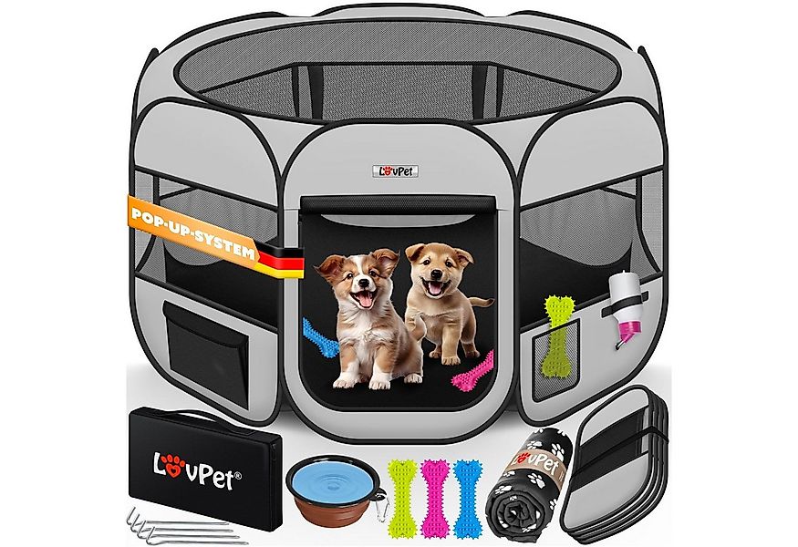 Lovpet Laufstall, Innen- und Außenbereich, inklusive Faltnapf, Decke und Ta günstig online kaufen