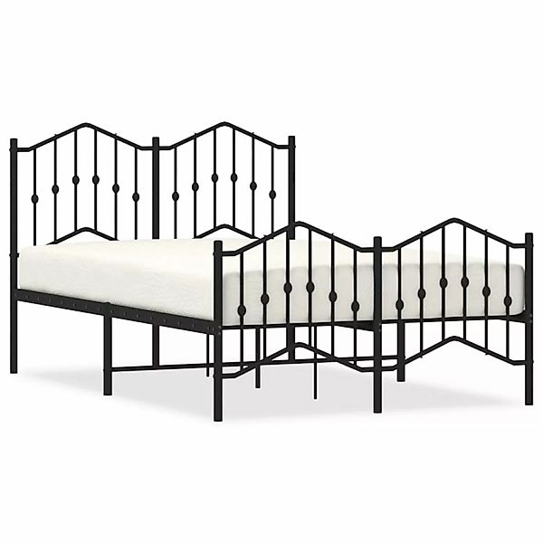 vidaXL Bettgestell mit Kopf- und Fußteil Metall Schwarz 120x200 cm Modell 1 günstig online kaufen