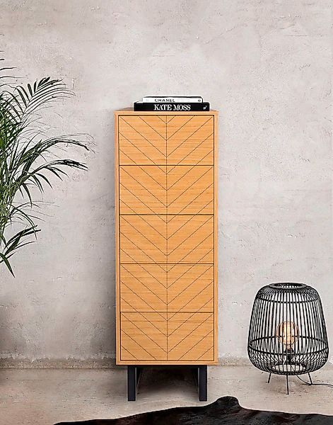 Woodman Hochkommode im skandinavischen Design, mit besonderem Print, FSC® günstig online kaufen