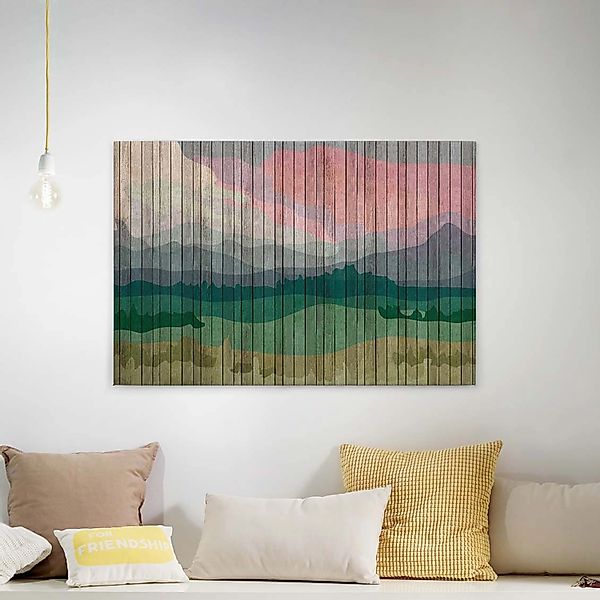 Bricoflor Grafisches Leinwand Bild Mit Berglandschaft Buntes Bild Auf Leinw günstig online kaufen