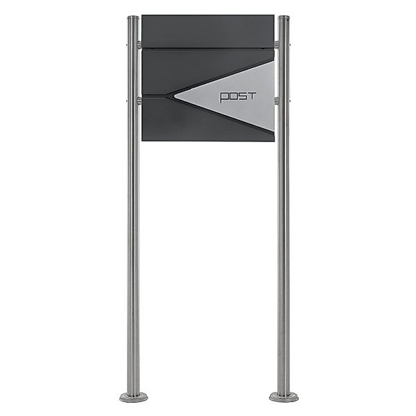 ML-Design Standbriefkasten mit Zeitungsfach Pfosten 120 cm Anthrazit-Silber günstig online kaufen