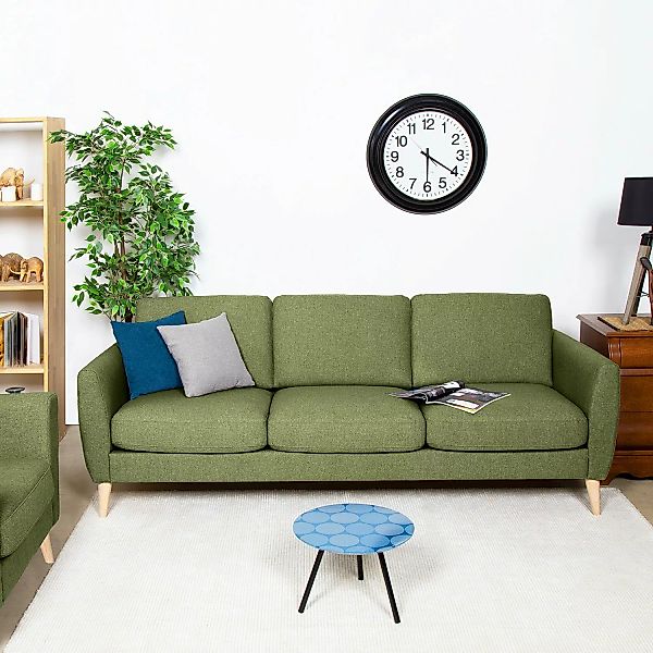home24 Mørteens Sofa Kustavi 3-Sitzer Olivgrün Polyester 225x80x86 cm (BxHx günstig online kaufen
