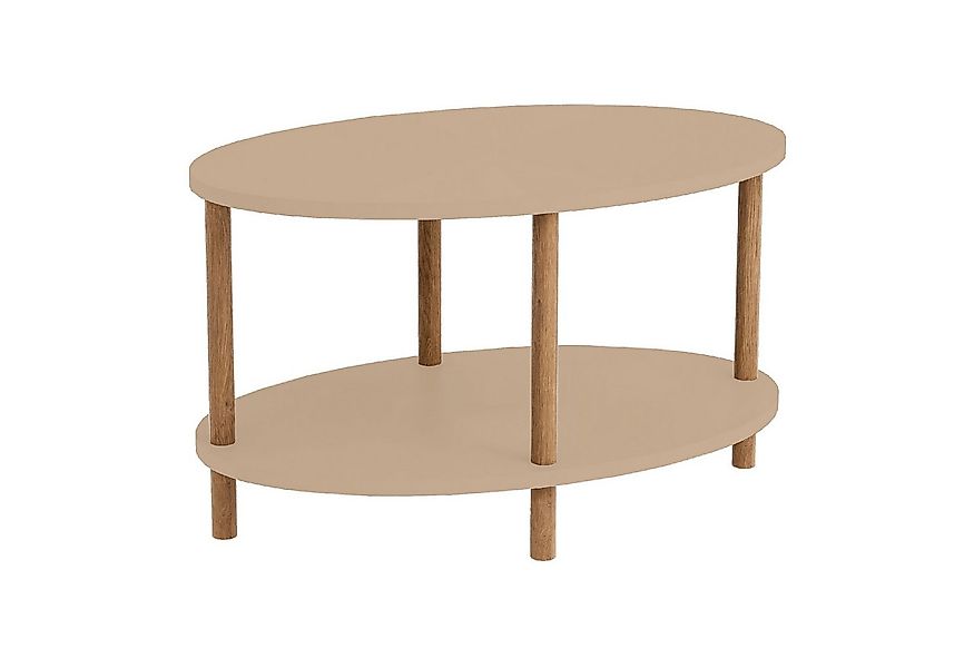 en.casa Couchtisch, »Højreby« oval Beine aus Buchenholz 70x44x43 cm Cappucc günstig online kaufen