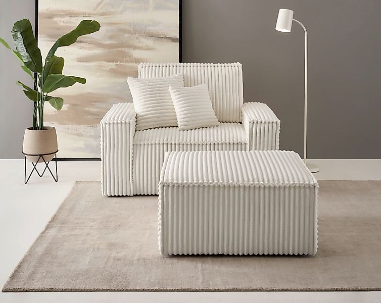OTTO home Loveseat "FINNLEY, Loveseat & Hocker im Set, trendige Stoffe, ink günstig online kaufen