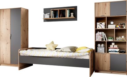 Begabino Jugendzimmer-Set Karla Kleiderschrank, Bett, Hängeregal, günstig online kaufen