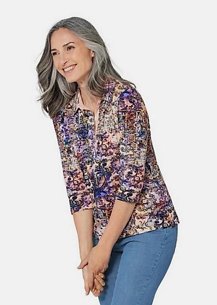 GOLDNER Print-Shirt Kurzgröße: Gemustertes Poloshirt mit 3/4-Arm günstig online kaufen