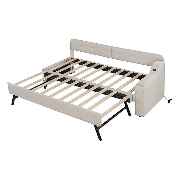 SOFTWEARY Schlafsofa mit Gästebett, 90x200 cm, USB/Typ-C Anschlüssen, Liege günstig online kaufen