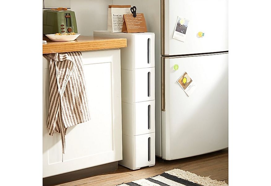 SONGMICS Beistellwagen Nischenregal mit Rollen, Rollwagen, 4 tiefe Schublad günstig online kaufen