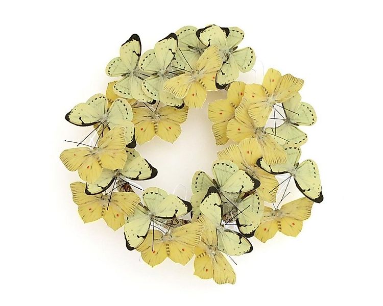 440s Dekokranz 440s Schmetterlinge im Kranz hell-gelb, D ca. 23 cm günstig online kaufen