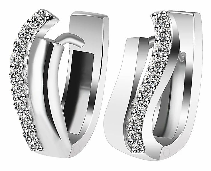 Adelia´s Klappcreolen "Damen Ohrringe – Klappcreole aus 925 Silber mit Zirk günstig online kaufen