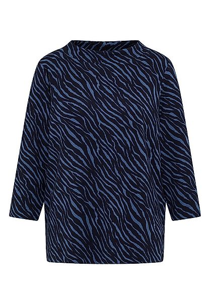 CECIL T-Shirt Minimal AOP Funnel Neck urban dark blue günstig online kaufen