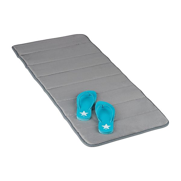 relaxdays Badematte Memoryschaum Badematte in Grau, günstig online kaufen