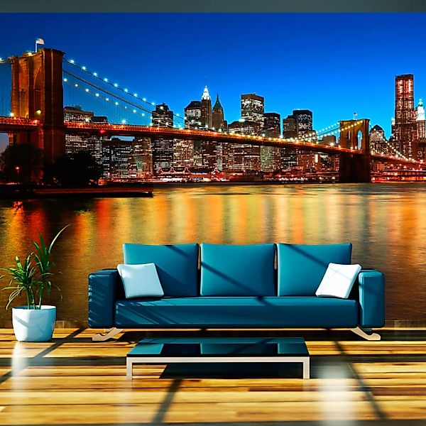 Fototapete - Abenddämmerung Über Der Brooklyn Bridge günstig online kaufen