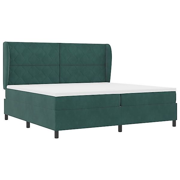 vidaXL Bett Boxspringbett mit Matratze Dunkelgrün 200x200 cm Samt (1-tlg) günstig online kaufen