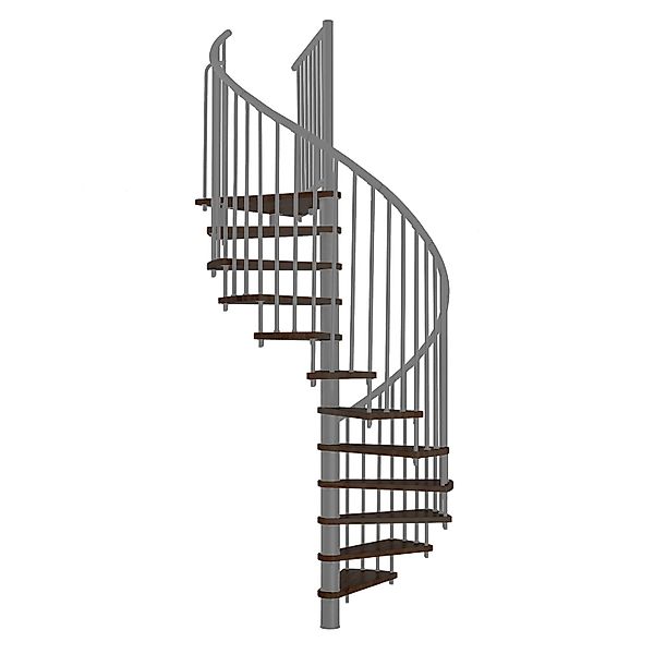 Minka Spindeltreppe Spiral Effect Ø 120 cm Walnuss-Grau günstig online kaufen
