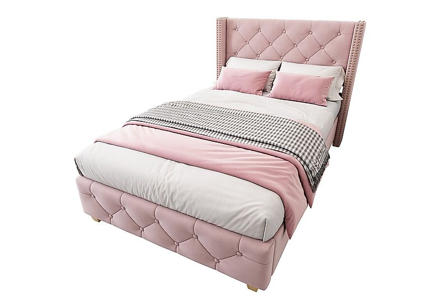 Flieks Polsterbett, Massivholz Einzelbett 90x200cm mit Lattenrost und Polst günstig online kaufen