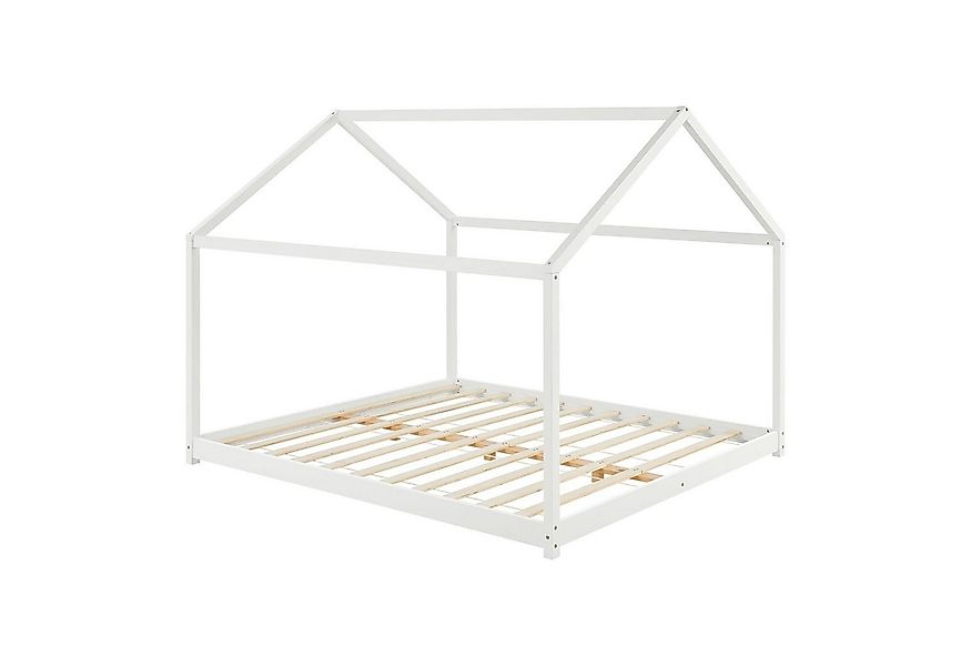 en.casa Kinderbett, »Cerro« Hausbett Kiefernholz weiß 160x200cm günstig online kaufen