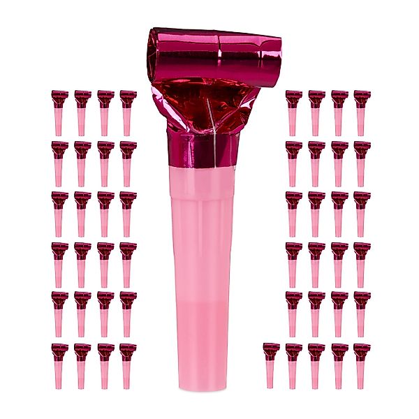 relaxdays Spielzeug-Musikinstrument Partytröten 50er Pack, Pink günstig online kaufen