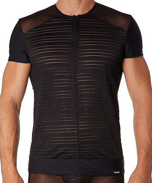 LOOK ME T-Shirt Schwarzes Herren T-Shirt Dessous Shirt aus dehnbarem Tüll t günstig online kaufen