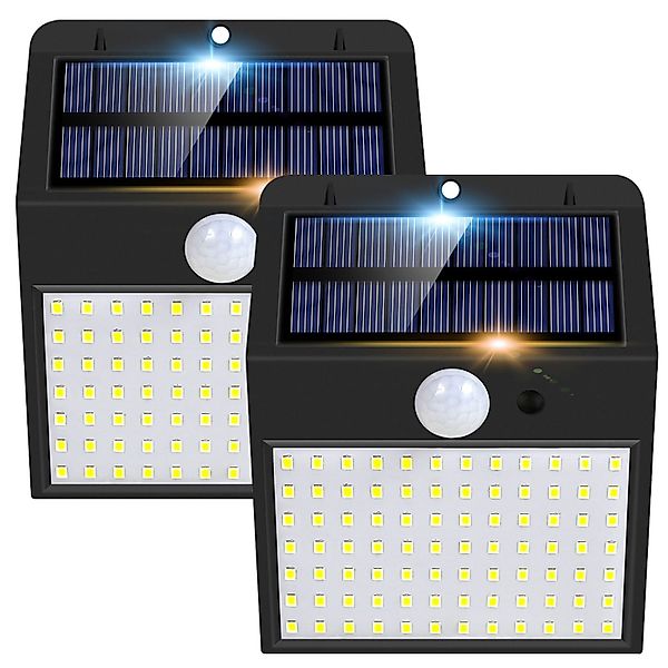 MUPOO LED Außen-Wandleuchte 128/170LED Solarleuchte 300°Weitwinkel günstig online kaufen