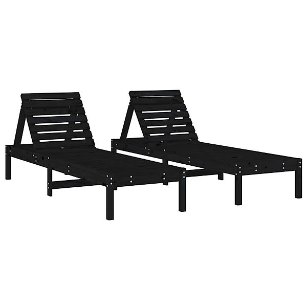 vidaXL Gartenliege Sonnenliegen 2 Stk. Schwarz günstig online kaufen