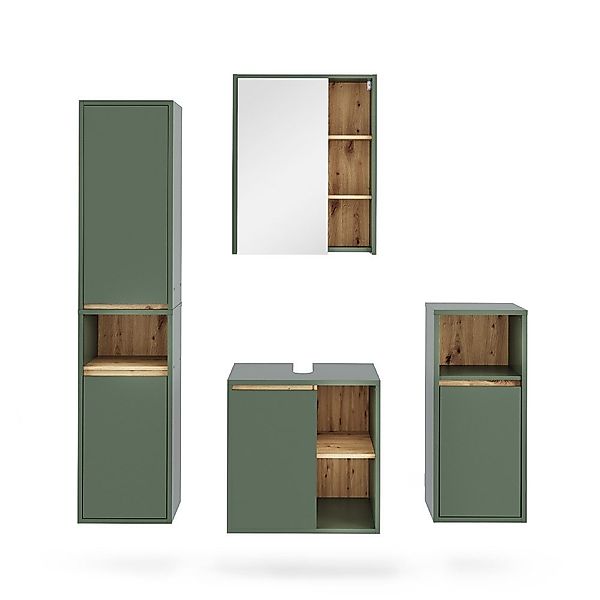 Vicco Badmöbel-Set Viola, Grün/Artisan, 4 Teile, günstig online kaufen