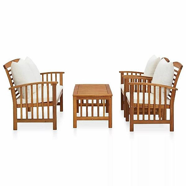 4-tlg. Garten-lounge-set Mit Auflagen Massivholz Akazie günstig online kaufen