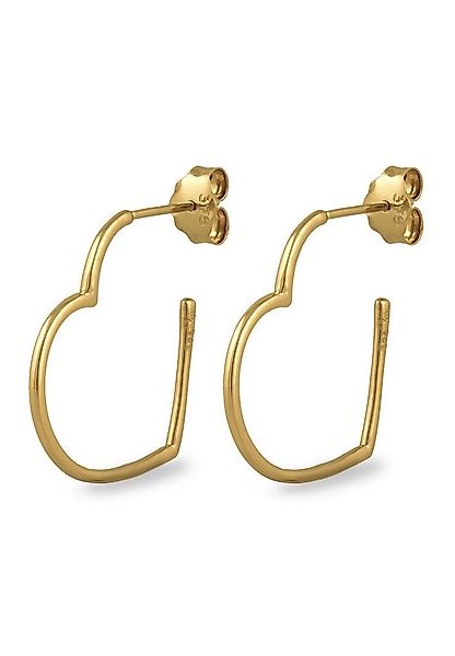 Elli Premium Paar Creolen Ohrstecker Creolen Herz 375 Gelbgold günstig online kaufen