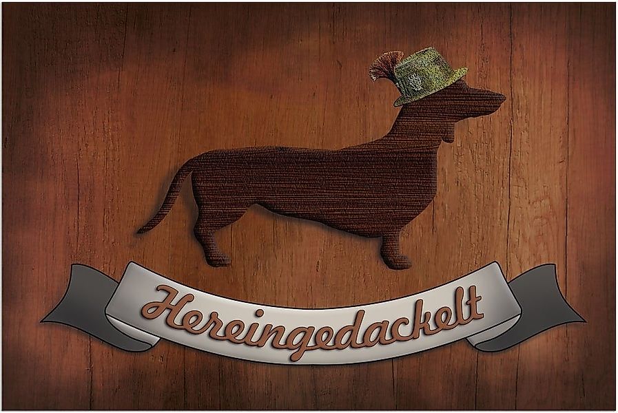 matches21 HOME & HOBBY Fußmatte Türmatte Spruch Hereingedackelt in 40x60 cm günstig online kaufen