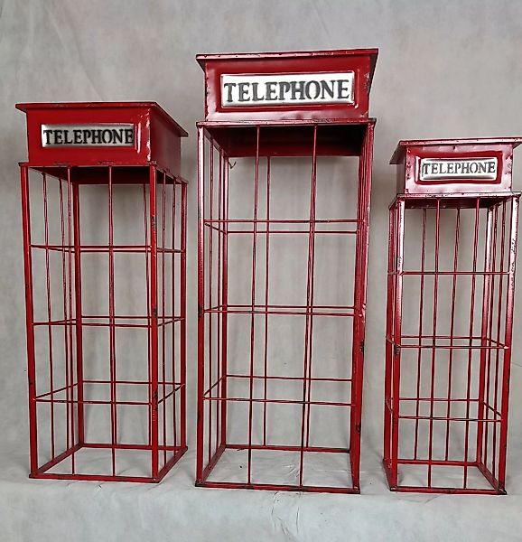 Vintage Telefonzelle Rot Beistelltisch Set Telephone günstig online kaufen