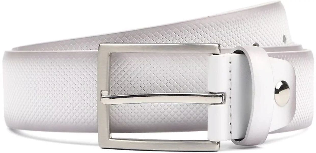 Suitable Ledergürtel Struktur Leder Weiß - Größe 105 günstig online kaufen