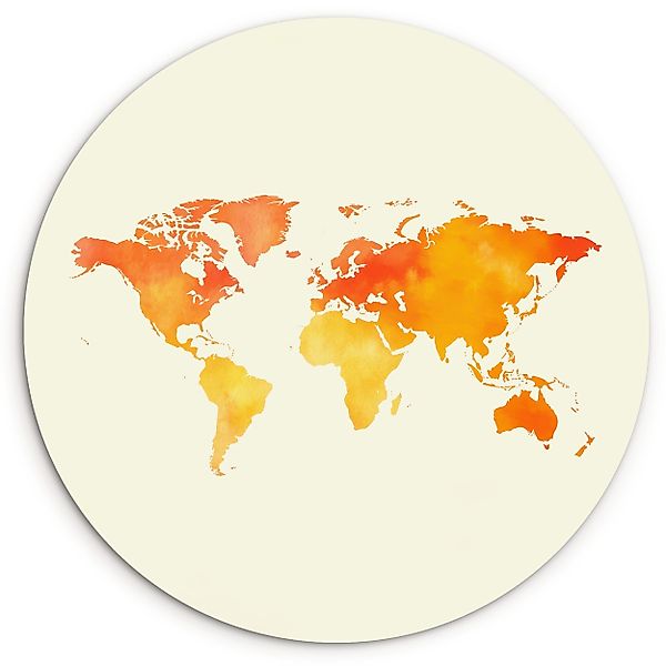 MuchoWow Gemälde Weltkarte - Orange - günstig online kaufen