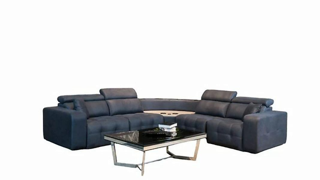 JVmoebel Ecksofa Ecksofa L form Ledersofa Großes Sofa Grau Couch Wohnzimmer günstig online kaufen