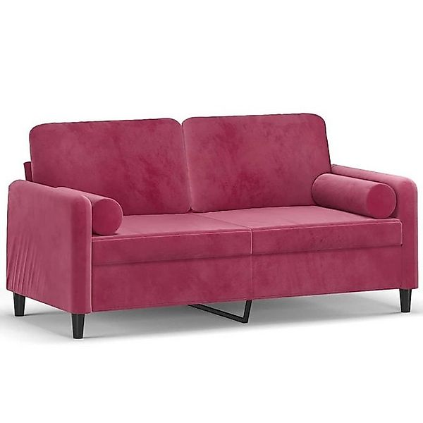vidaXL Sofa 2-Sitzer-Sofa mit Zierkissen Weinrot 140 cm Samt günstig online kaufen
