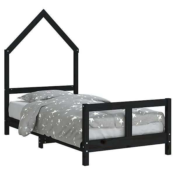vidaXL Kinderbett Schwarz 80x160 cm Massivholz Kiefer 834560 günstig online kaufen