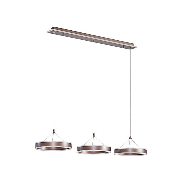Lucande LED Kolo 10020120 Dimmbar Modern in Braun 3-flammig Wohnzimmerleuch günstig online kaufen