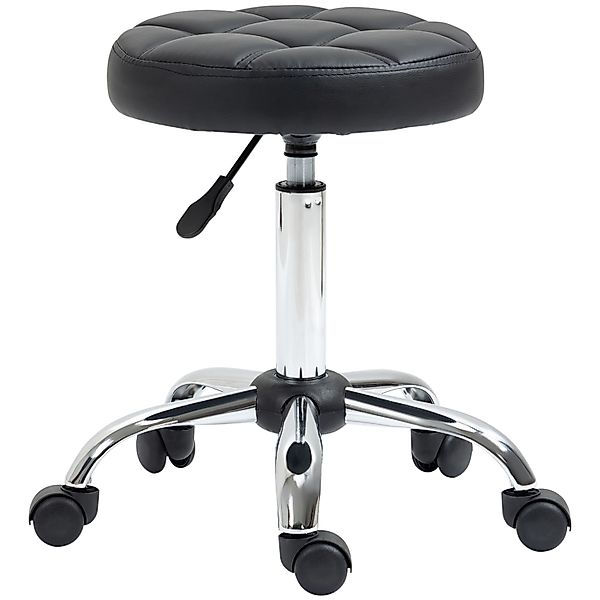 HOMCOM Rollsitz Rollhocker, höhenverstellbar, Kunstleder (Arbeitshocker, günstig online kaufen