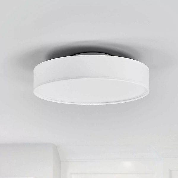 Lindby LED-Deckenlampe Saira, Ø 30 cm, weiß, Textil günstig online kaufen