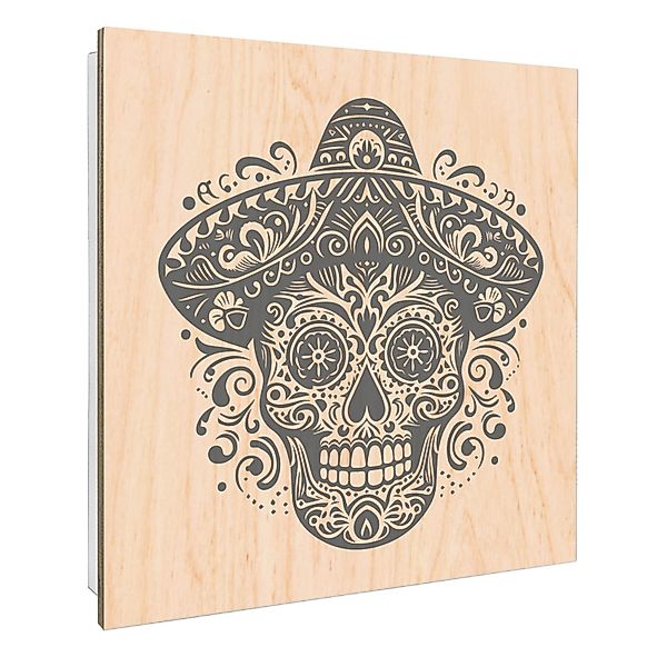 Banjado Großer Schlüsselbox Holz 30x30cm Weiß Scharnier Rechts 50 Haken Sch günstig online kaufen