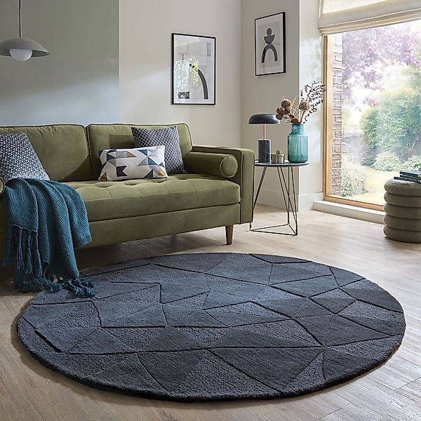 FLAIR RUGS Wollteppich "Shard" rechteckig 10 mm Höhe Hoch-Tief Effekt, Hand günstig online kaufen