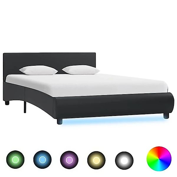 vidaXL Bett mit LED-Beleuchtung ohne Matratze Schwarz 120x200 cm 285482 günstig online kaufen