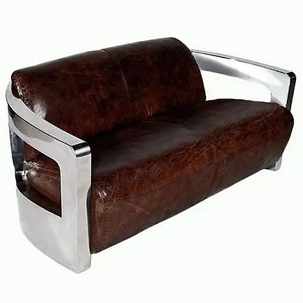 moebelfaktor 2-Sitzer Glenview 2D Vintage-Cigar, verchromtes Aluminiumgeste günstig online kaufen
