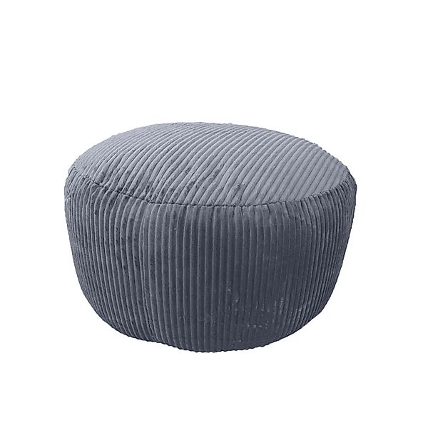 relaxdays Pouf mit Cordbezug, Dunkelgrau günstig online kaufen